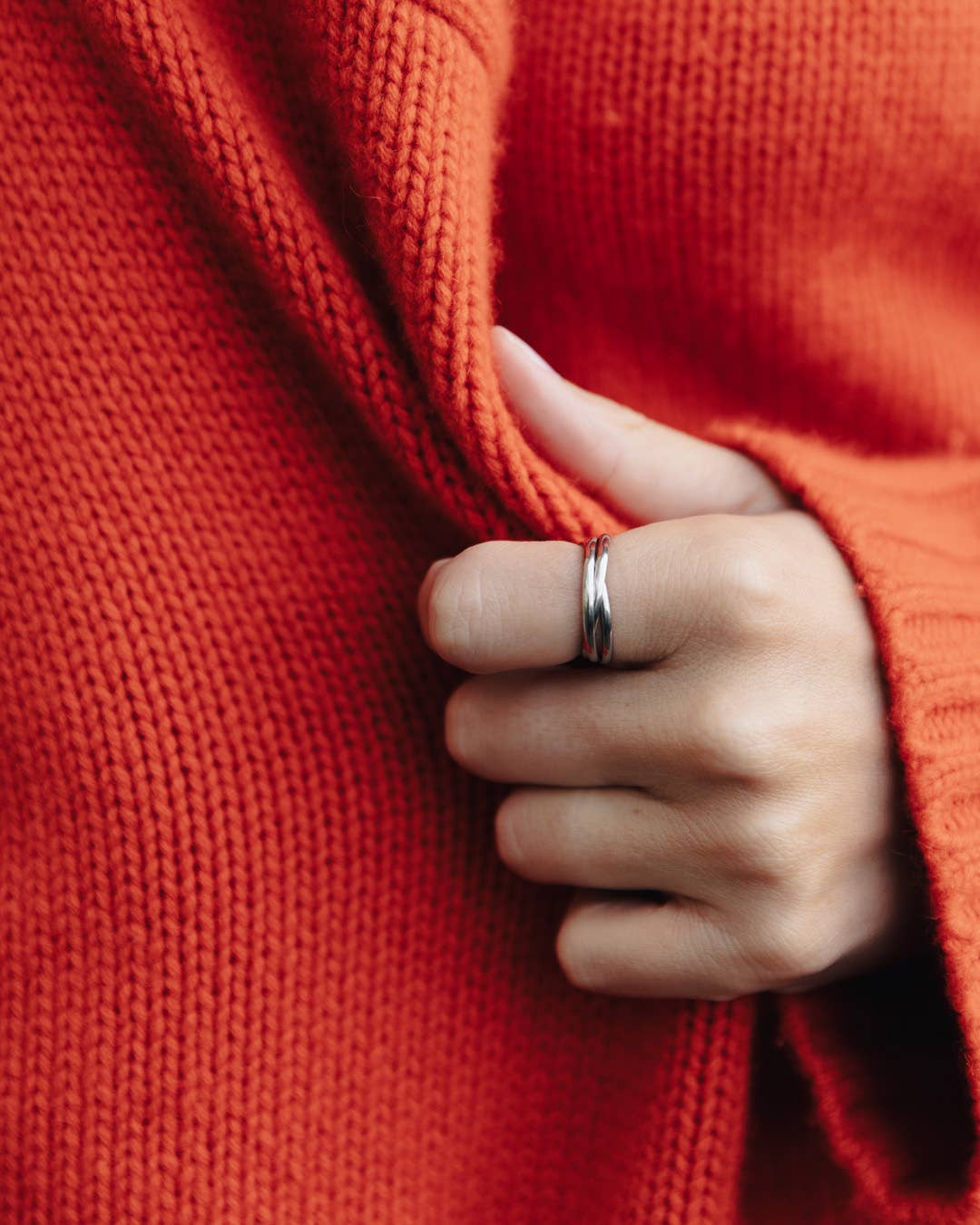 Silver Entwine Ring, Waterproof