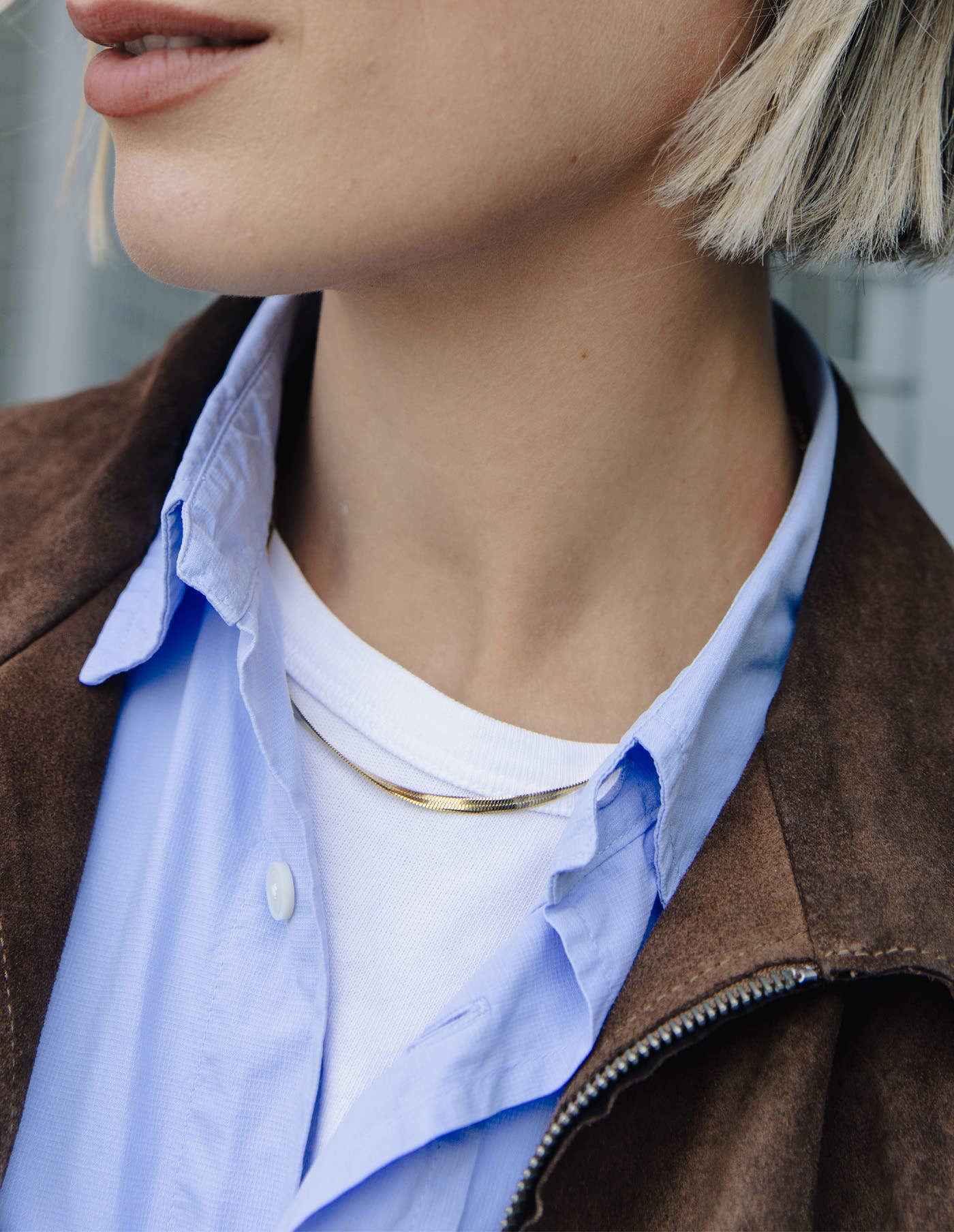 Gold Snake Chain Choker Necklace, Waterproof