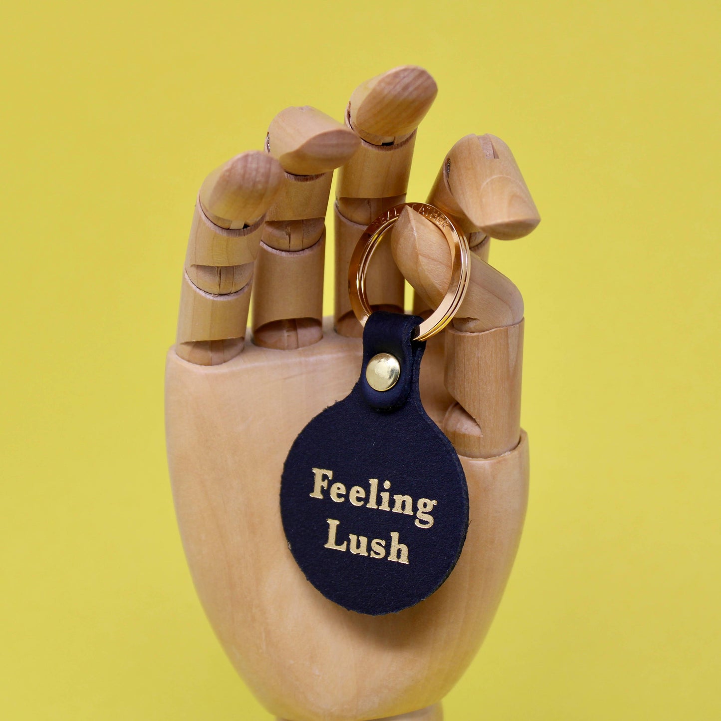 Feeling Lush Smilie Face Key Fob: Yellow