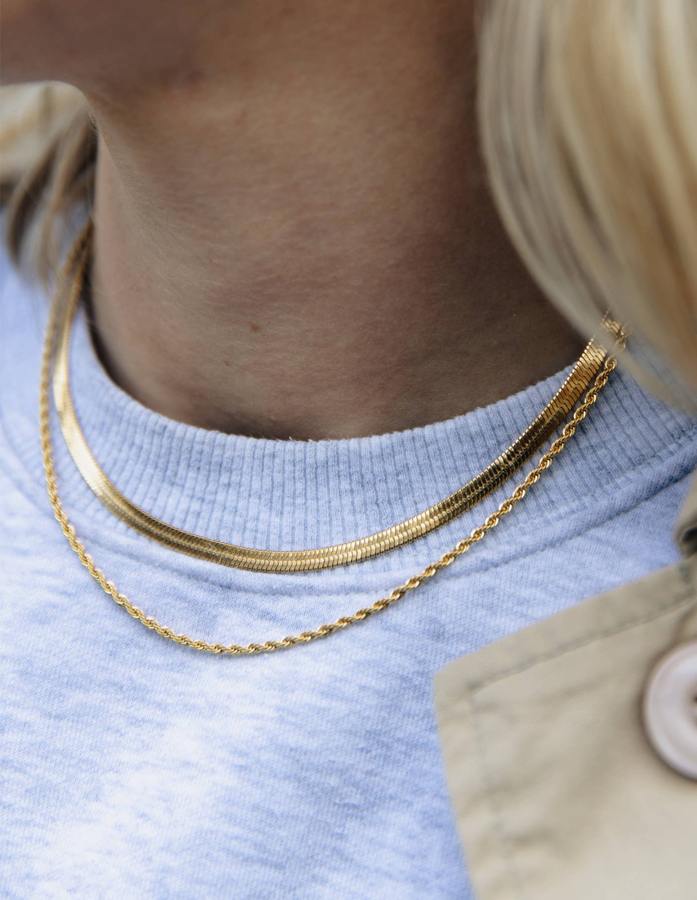 Gold Double Layer Feature Necklace