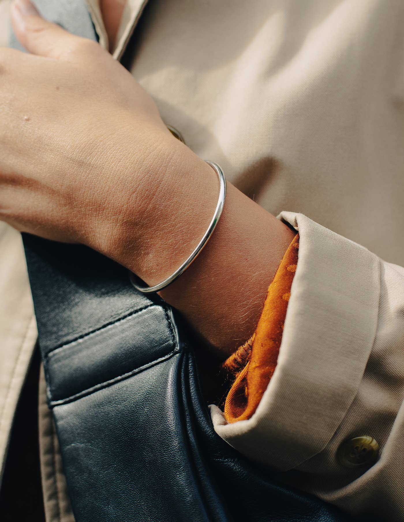 Minimal Silver Bangle, Waterproof