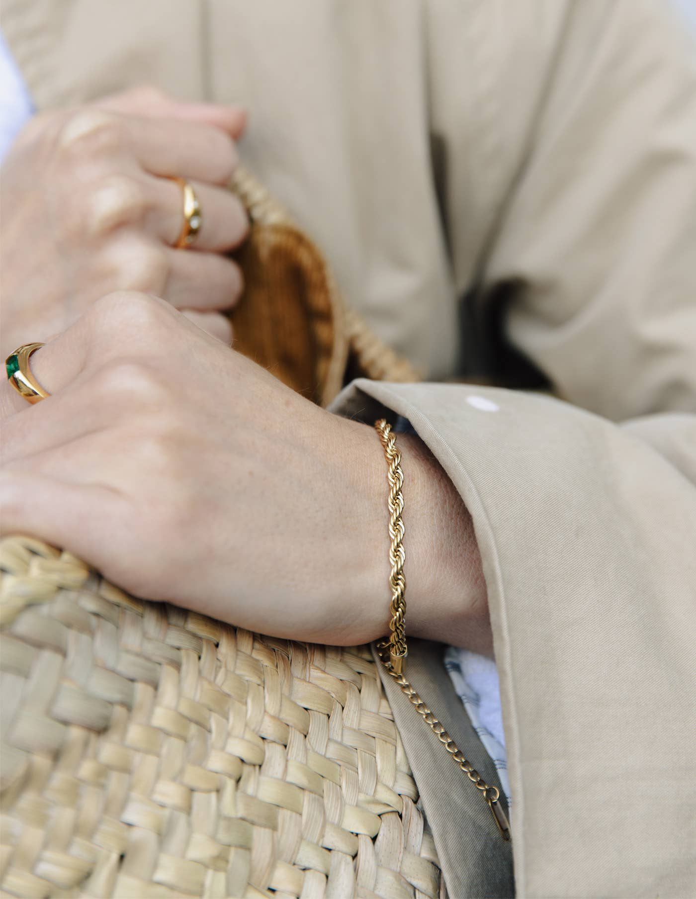 Gold 4mm Rope Twist Bracelet
