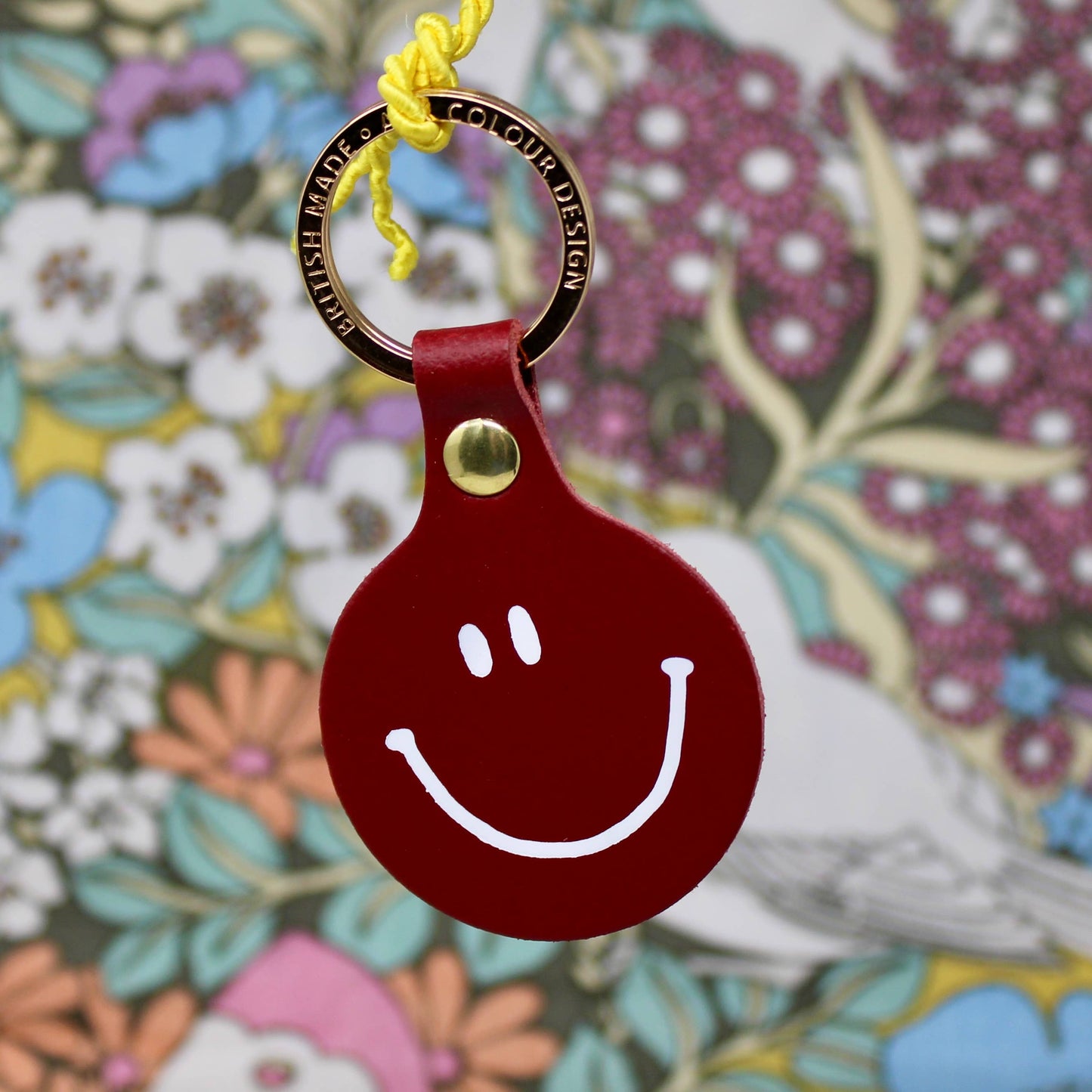 Feeling Lush Smilie Face Key Fob: Yellow
