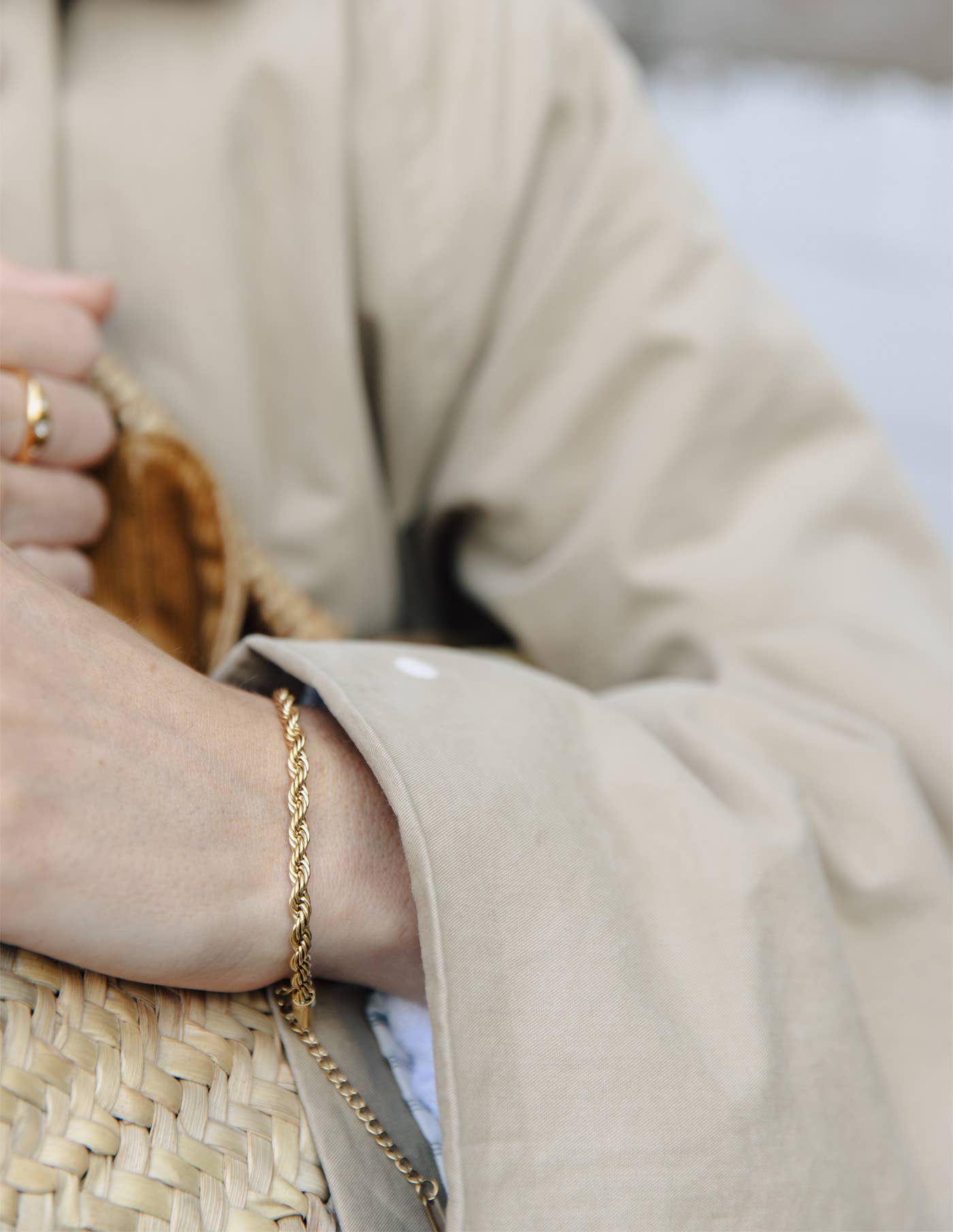 Gold 4mm Rope Twist Bracelet