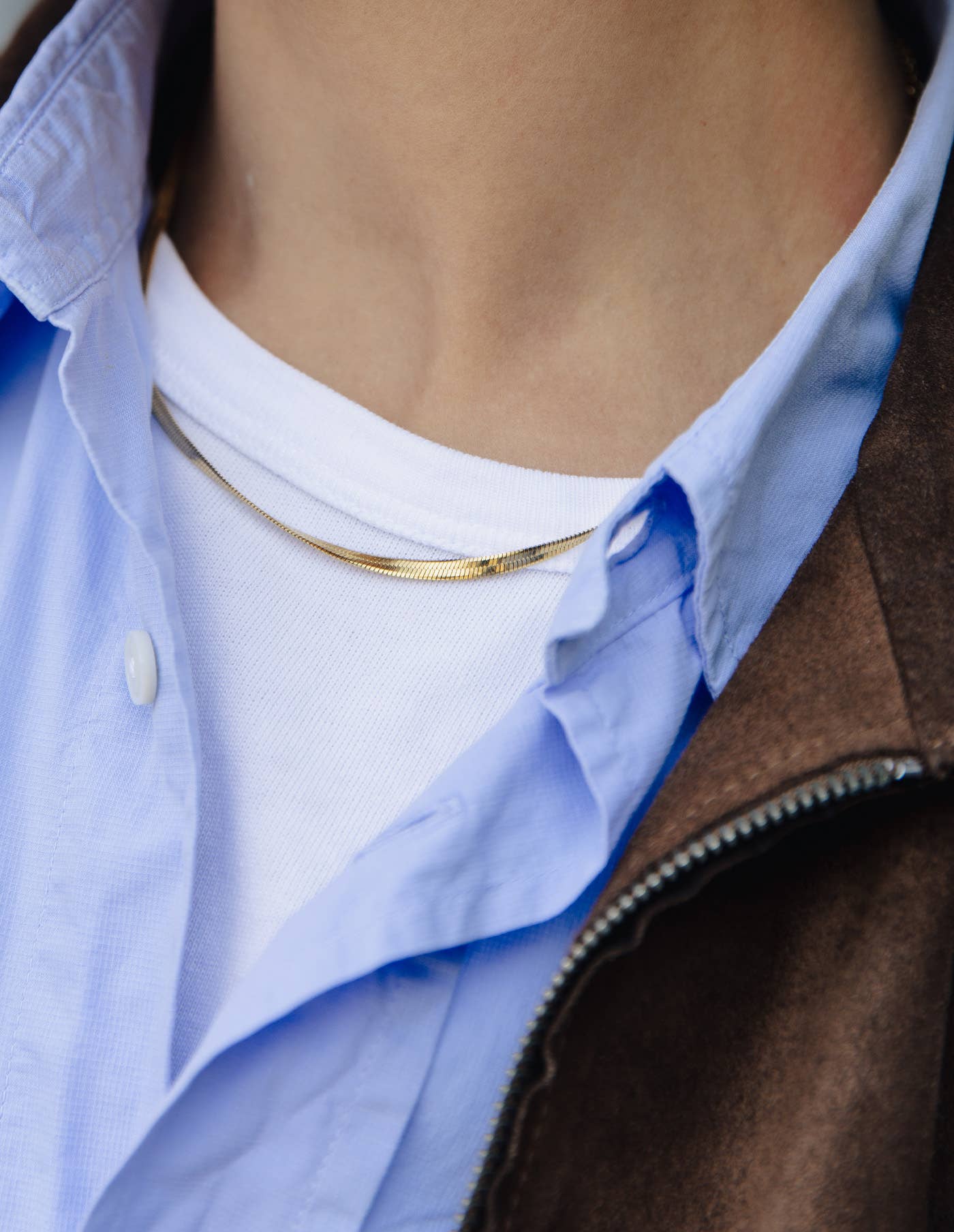 Gold Snake Chain Choker Necklace, Waterproof
