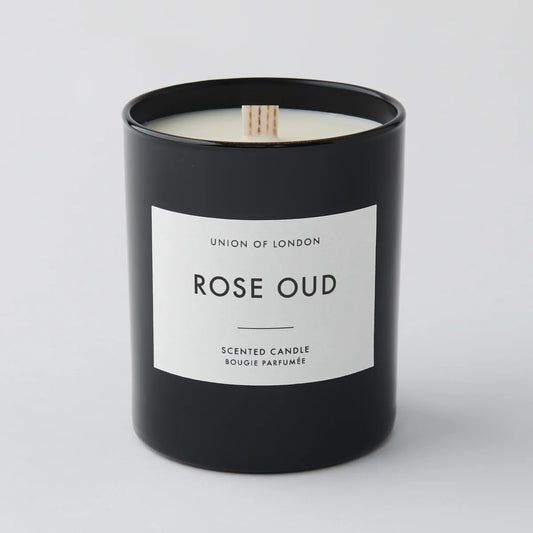Rose Oud ‘Luxurious Floral' Black Candle - Medium