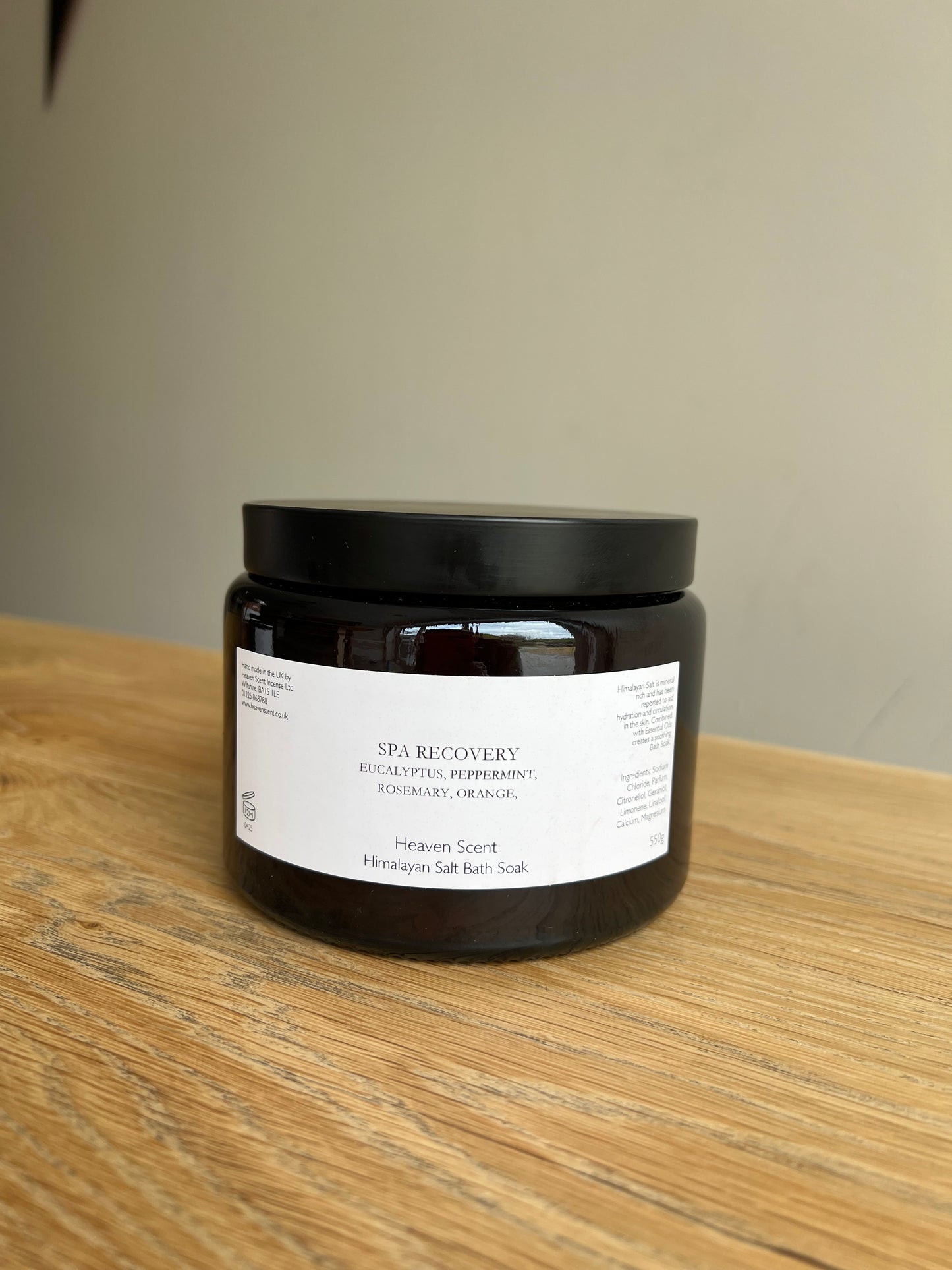 Recovery Himalayan Salts in a Brown Pharmacy Jar Spa (500ml/550g)