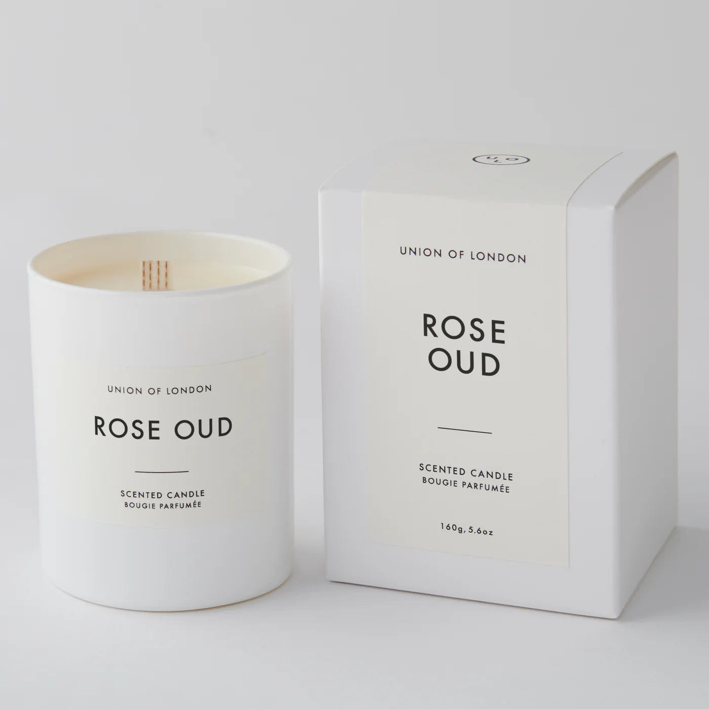 Rose Oud ‘Luxurious Floral' White Candle - Medium