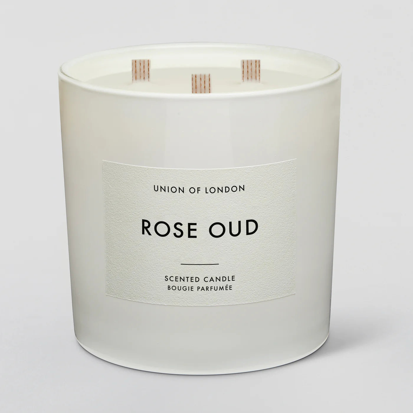 Rose Oud ‘Luxurious Floral' Triple Wick White Candle