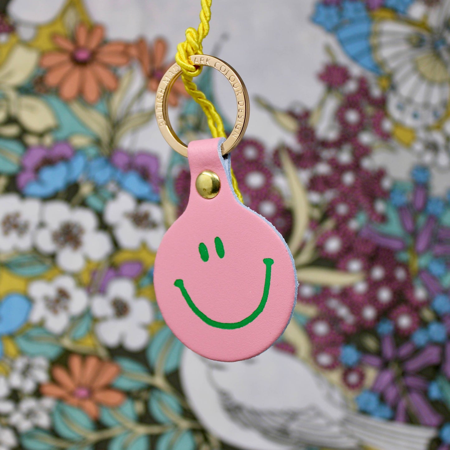 Feeling Lush Smilie Face Key Fob: Yellow