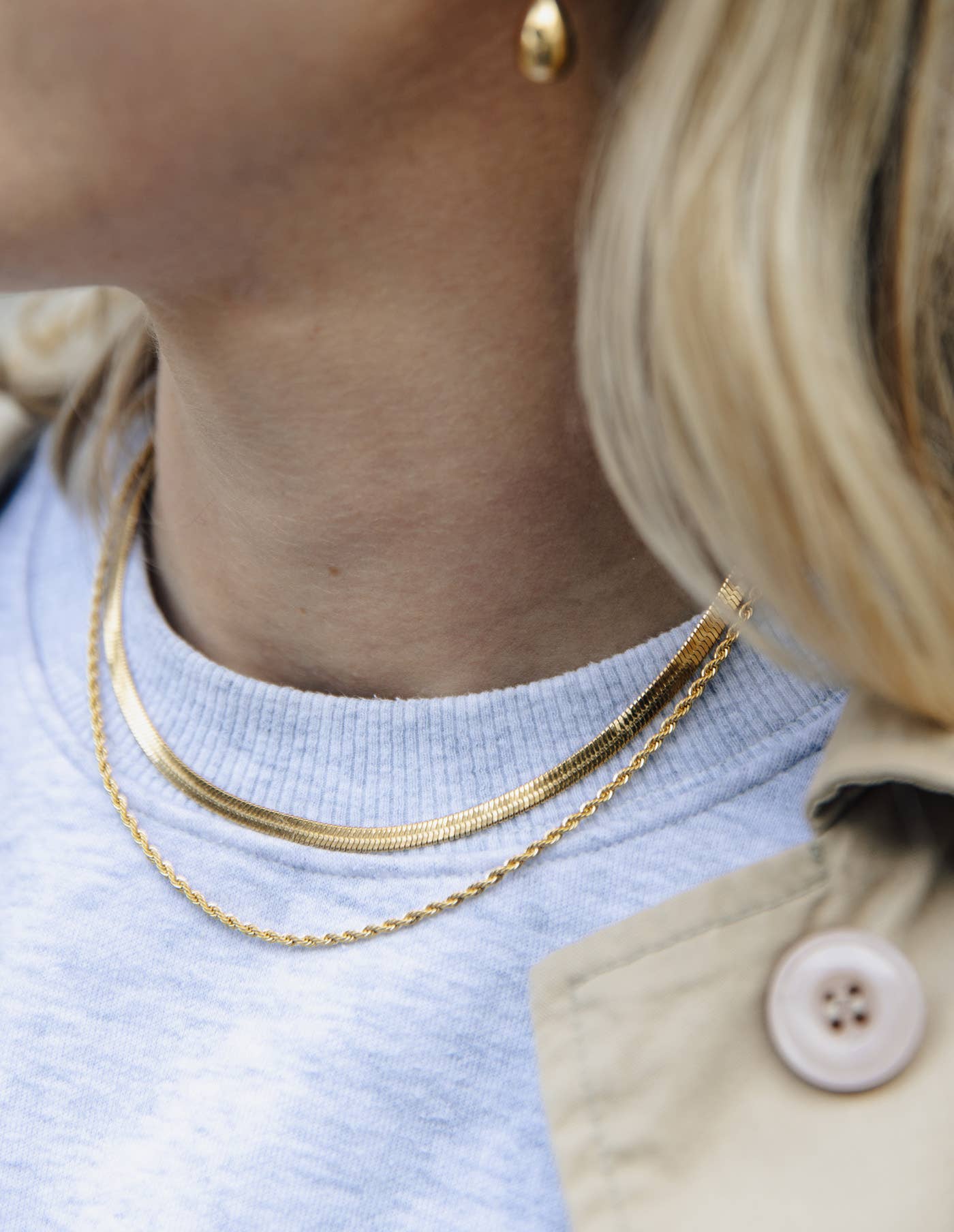 Gold Double Layer Feature Necklace